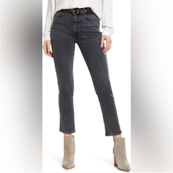 Etica Denim - ETICA Scarlet Mid-rise Slim Straight Jeans | Size 25 | Liverpool Grey